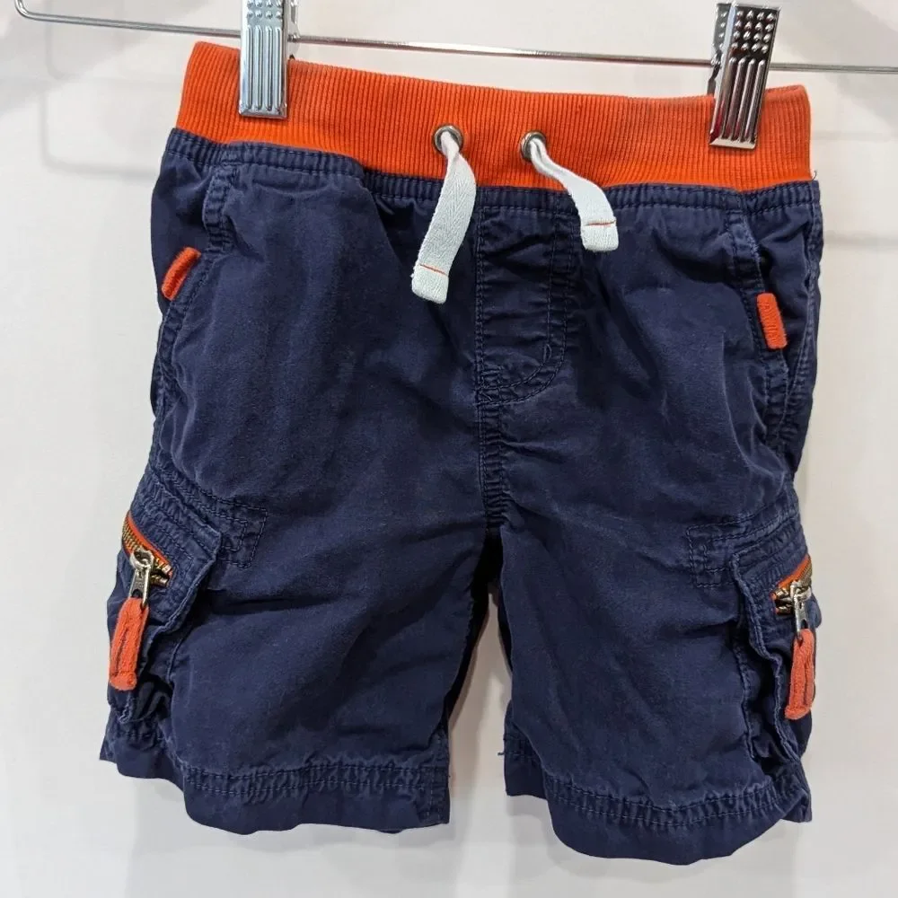 Hanna Andersson Climber Cargos Navy Blue Shorts Kids Child Toddler Boy Size 90 3 - Picture 2 of 8